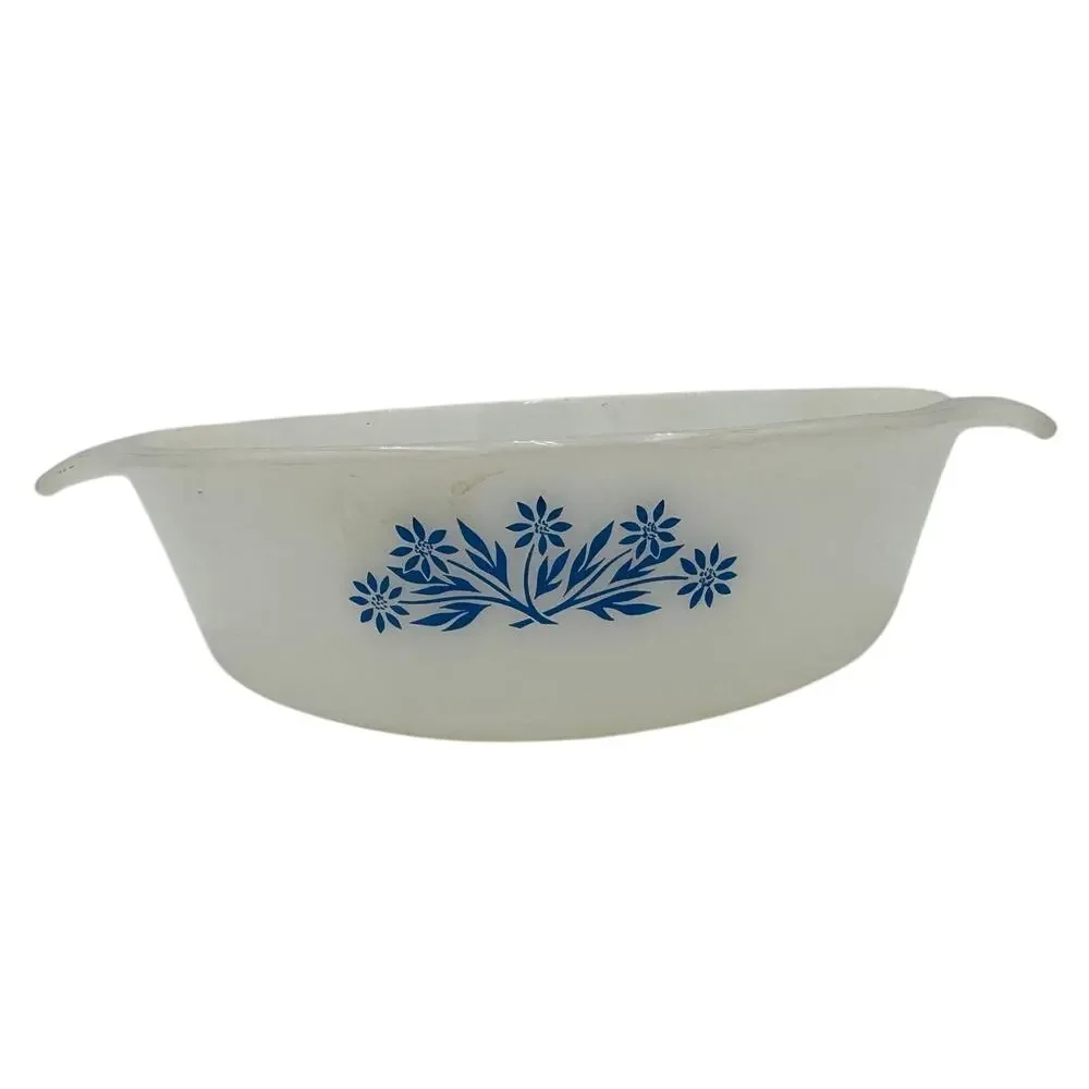 Anchor Hocking Fire King Baking Dish #436 1 Qt Blue Cornflower